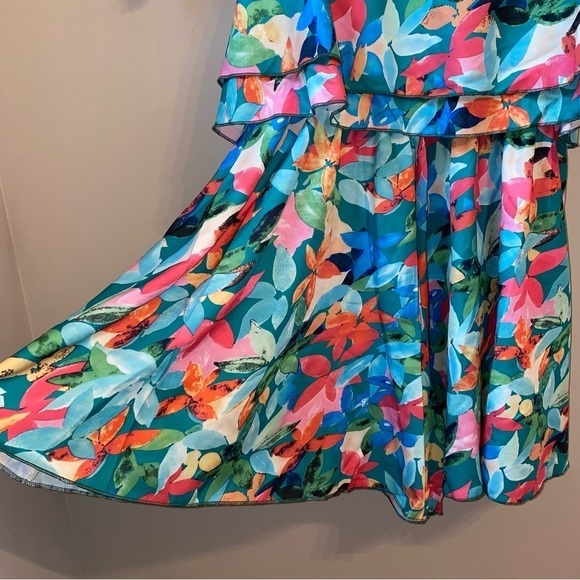 Tropical Floral Romper Spaghetti Strap Top & Flowy Shorts ~ Brand New - Picture 9 of 15